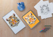 Free Mock-Up Notebook And Tablet With Tiger Draw Psd