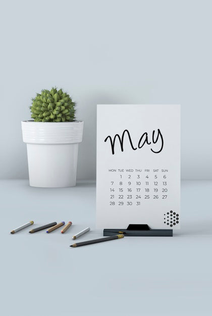 Free Mock Up Of Hand Drawn Calendar Psd