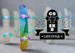 Free Mock-Up Skateboard Standing Next To Logo Psd