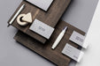 Free Mock-Up Stationery On Wood Composition Psd