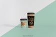 Free Mockup Of Two Coffee Cups Of Different Sizes Psd