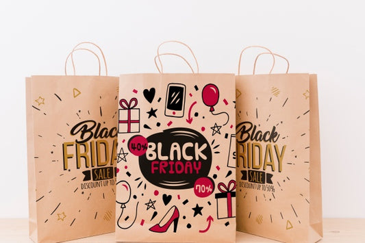 Free Mockup Of Various Shopping Bags For Black Friday Psd
