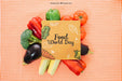 Free Mockup With Vegetables Square Card Psd
