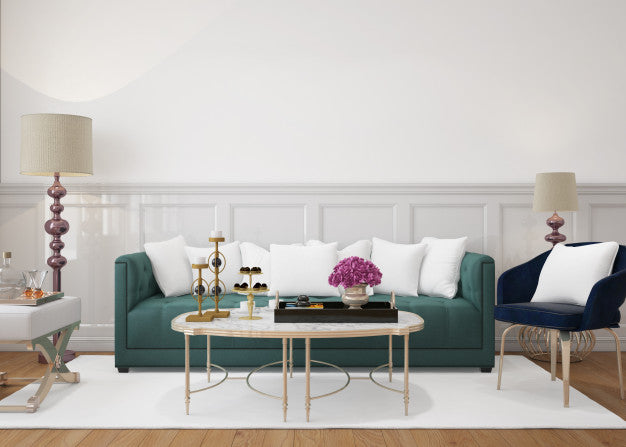 Free Modern Living Room With Sofa And Mockup Cushions Psd