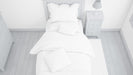 Free Modern Single Bed Mockup In Bright Bedroom Psd