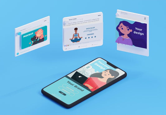 Free Modern Social Media App Interface Mock-Up Psd