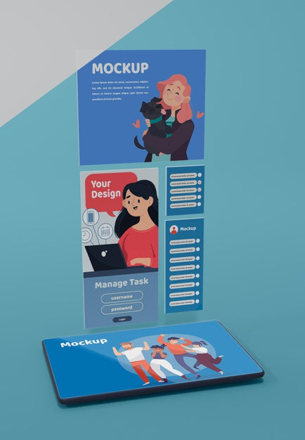 Free Modern Social Media App Interface Mock-Up Psd