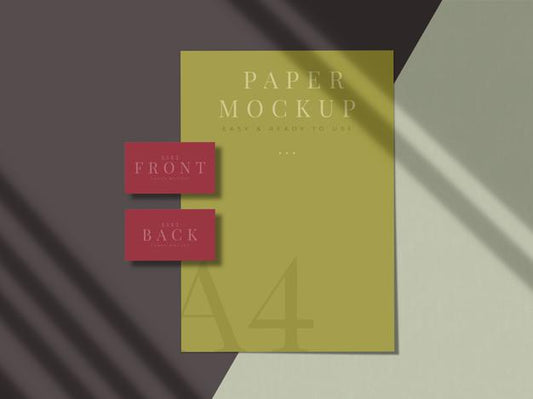 Free Modern Stationery Mock-Up Design For Branding, Corporate Identity, Graphic Designers Presentations With Shadow Overlay Psd