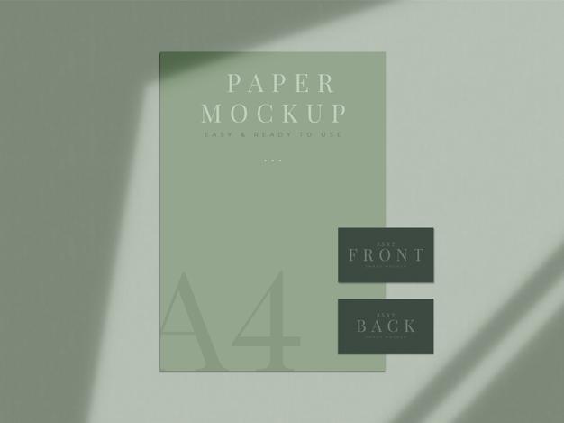 Free Modern Stationery Mock-Up Design For Branding, Corporate Identity, Graphic Designers Presentations With Shadow Overlay Psd