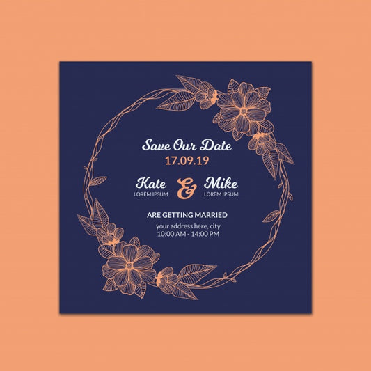 Free Modern Wedding Invitation Mockup Psd