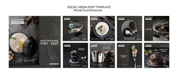 Free Moody Food Restaurant Social Media Post Psd