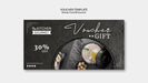 Free Moody Food Restaurant Voucher Template Concept Mock-Up Psd