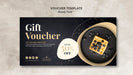 Free Moody Food Restaurant Voucher Template Concept Psd