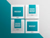 Free Multiple Square Business Card Mockup Psd