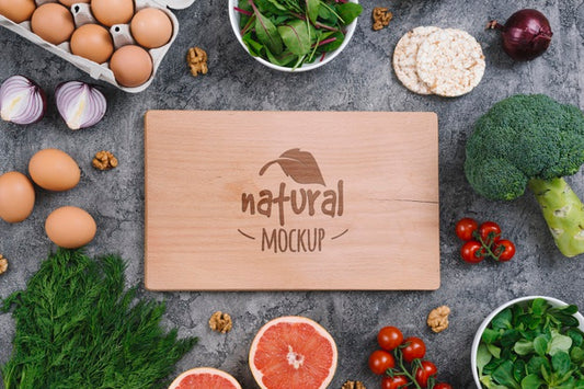 Free Natural And Healthy Vegan Food Mock-Up Psd