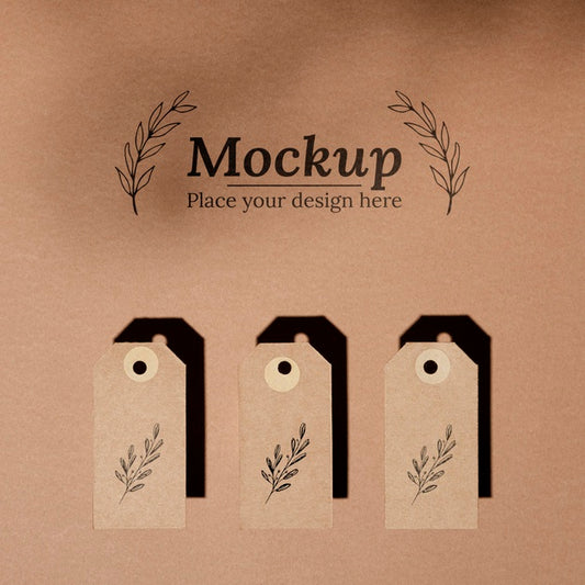 Free Natural Material Tags Mock-Up Psd