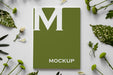 Free Nature Magazine Cover Mock-Up With Leaves Arrangement Psd