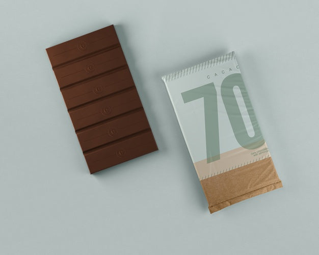 Free Neat Chocolate Tablet Paper Wrapping Psd