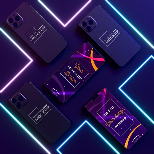 Free Neon Device Concept Mock-Up Psd