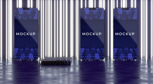 Free Neon Device Concept Mock-Up Psd