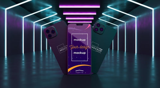 Free Neon Device Concept Mock-Up Psd