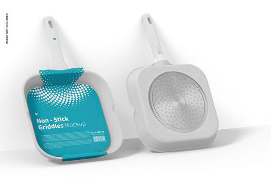 Free Non - Stick Griddles Mockup, Leaned Psd