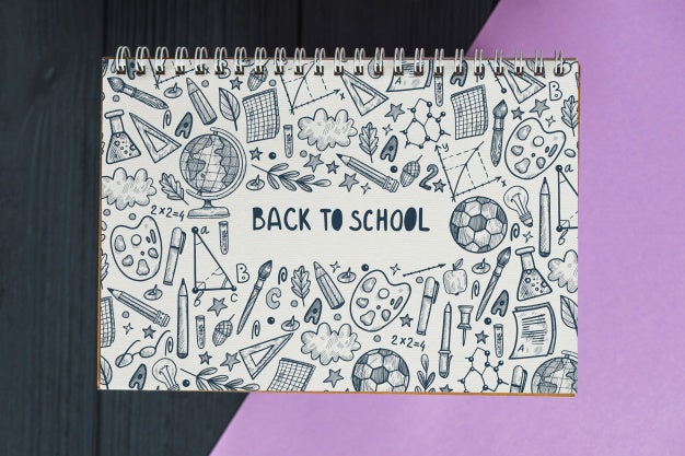 Free Notebook Mockup With Back To School Concept Psd