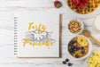 Free Notebook Mockup With Breakfast Concept Psd