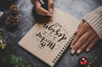 Free Notebook Mockup With Christmas Decoration Psd