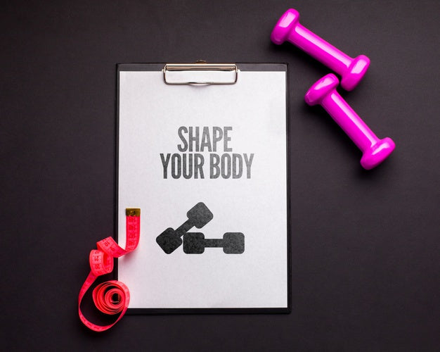 Free Notebook With Fitness Weights And Meter Psd