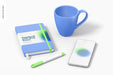 Free Notebook With Mug Mockup Psd