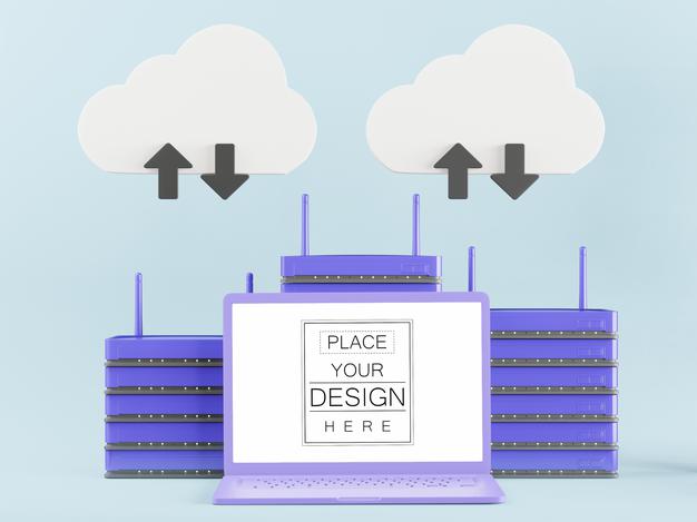 Free Notebook With Workspace Mockup Psd