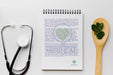 Free Notepad With Mint Leaves Top View Psd