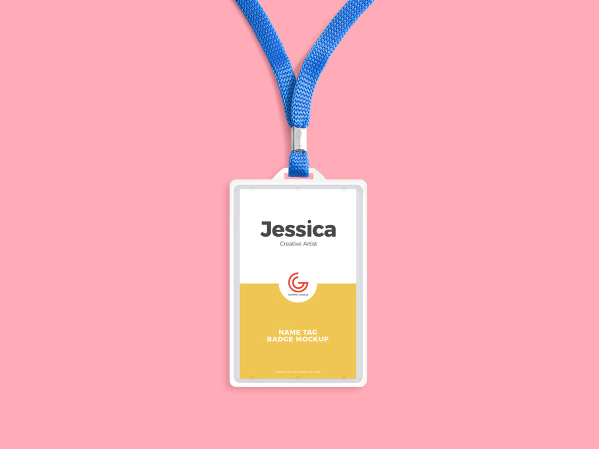 Free Office Name Tag Badge Mockup Psd