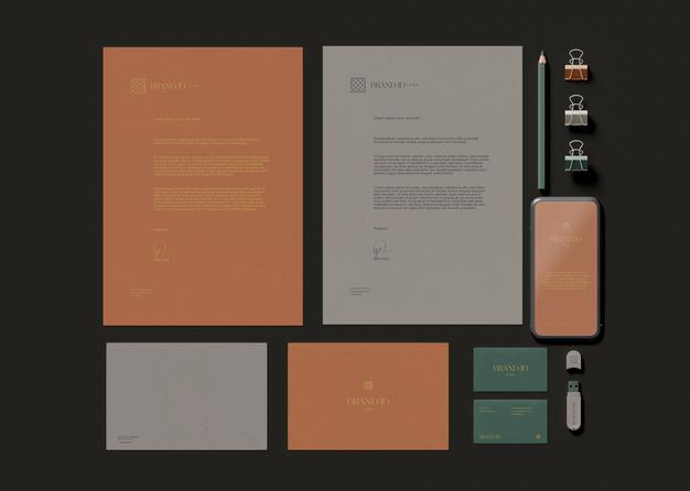 Free Office Stationery Mockup Psd