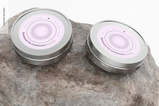 Free Ointment Tin Containers Mockup Psd