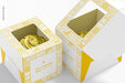 Free One Cupcake Boxes Mockup, Close Up Psd
