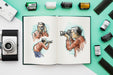 Free Open Book Mockup With Photography Concept Psd