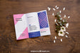 Free Open Magazine Mockup And Petals Psd