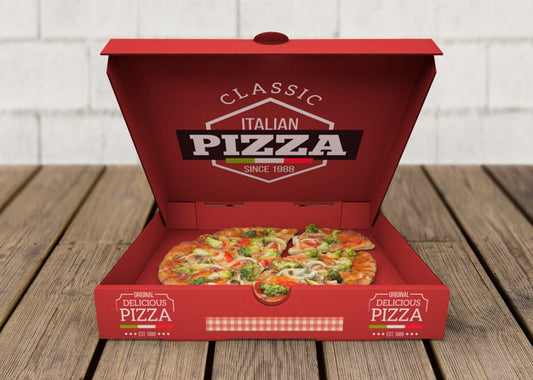 Free Open Pizza Box Mockup Psd