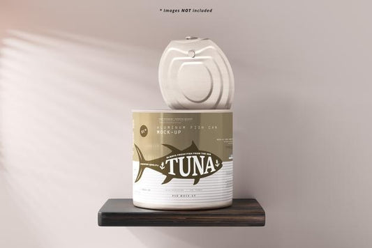 Free Opened Aluminum Food Can Mockup Psd