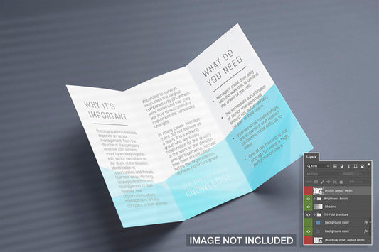 Free Opened Tri-Fold Flyer Mockup Psd