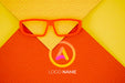 Free Orange Frame Lens With Company Logo Names Psd