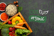 Free Organic Food Top View On A Grunge Background Psd