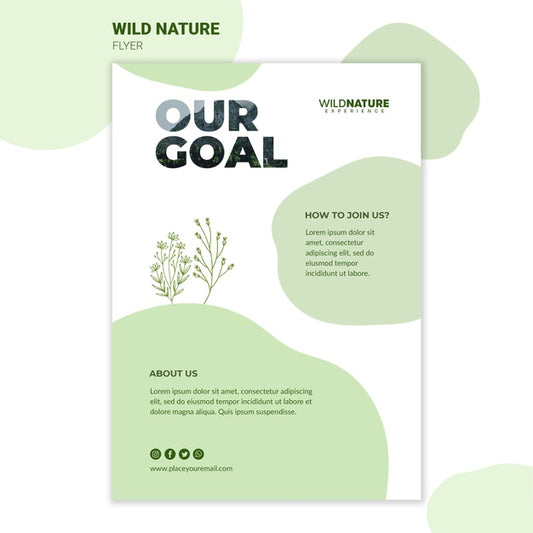 Free Our Goal Wild Nature Flyer Template Psd