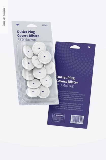 Free Outlet Plug Covers Blister Mockup Psd