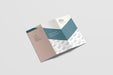 Free Outside Of Trifold Brochure Mockup High Angle View Psd