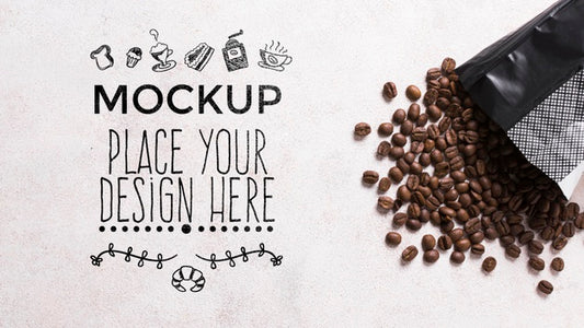 Free Overturned Beans From Plastic Bag Mock-Up Psd