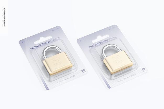 Free Padlock Blisters Mockup Psd