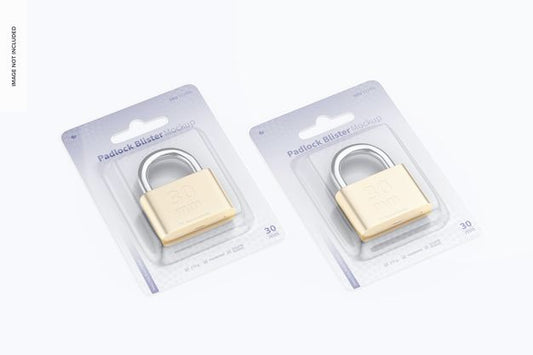 Free Padlock Blisters Mockup Psd